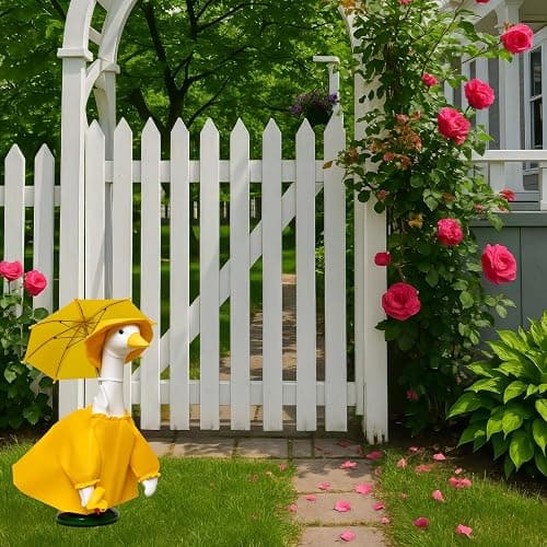 JOYANDRO Porches Goose Raincoat Garden Decor,Porches Goose Outfit Dress up for 23 inches Goose Statue,Porches Goose Costumes for Goose Statue 23" Outdoor Goose Clothing for Patio and Yard thumbnail 2