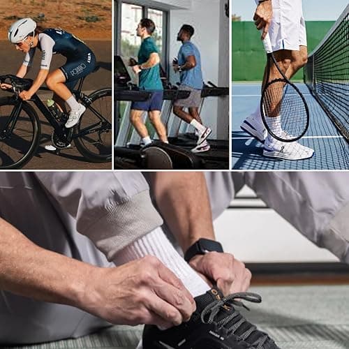 MAGIARTE Mens Athletic Cotton Quarter Crew Socks Moisture Wicking Odor Control Arch Support Compression Running Socks for men thumbnail 6