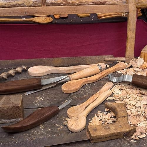 10Pcs Wood Carving Kit, Beginner Set With Resistant Gloves, Spoon & Whittling Knife, Sandpaper for Woodworking thumbnail 2