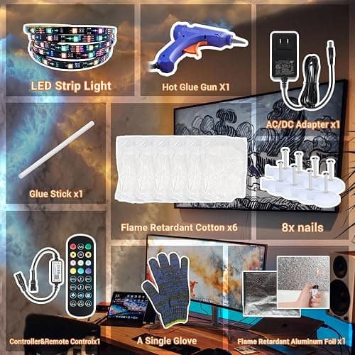 fusehome Cloud Light Thundercloud LED - 3D Cotton with RGB Music Sync | For Gaming Room Ceiling, DIY Cloud Kit with Glue Gun, App Control with Music Sync, 16 Feet, Self-Adhesive LED Strip thumbnail 5