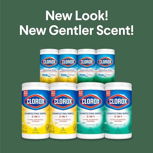 Clorox Disinfecting Cleaning Wipes for Spring Cleaning & Allergy Season, Bleach Free, Fresh Scent and Crisp Lemon, 75 Count Each, Pack of 4 thumbnail 3
