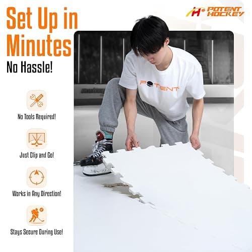 ArcticGlide Synthetic Ice Panels Pro, Easy-to-Assemble, Expandable Artificial Rink, Indoors/Outdoors - Hockey Training thumbnail 4