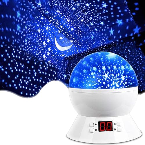 MOKOQI Star Projector Night Light for Kids, Rotating Stars Night Light Projector for Kids Bedroom, Star Projector with Timer, Light Up Stars for Ceiling, Star Machine Gift for Boys Girls Toddlers - Image 1