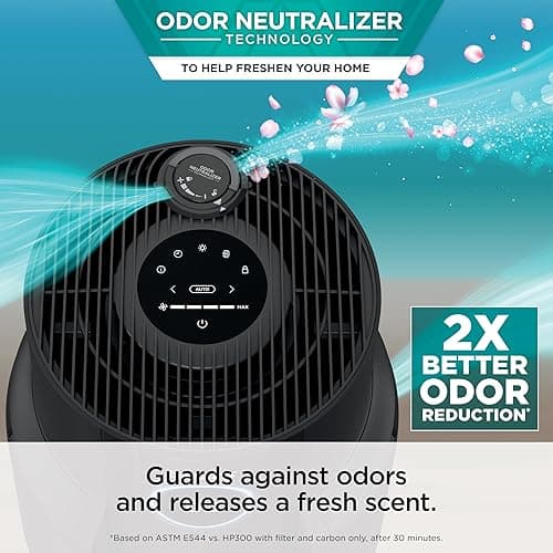 Shark Air Purifier for Home, NeverChange, for Large Room, HEPA-Exceeding Filter, Captures Pollutants, Pet Dander, Dust, Odor, Smoke, and More, Odor Neutralizer, HP152, Charcoal thumbnail 4