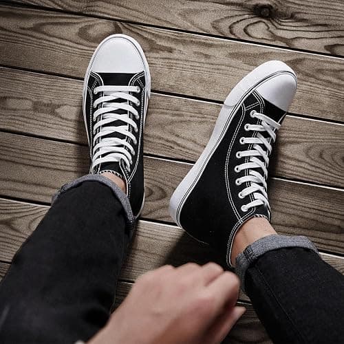 ZGR Men's High Top Canvas Sneakers Lace Up Classic Casual Walking Shoes | Breathable canvas upper,non-slip rubber outsole,high-top lace-up,classic casual style,for walking,tennis,travel,sports thumbnail 3