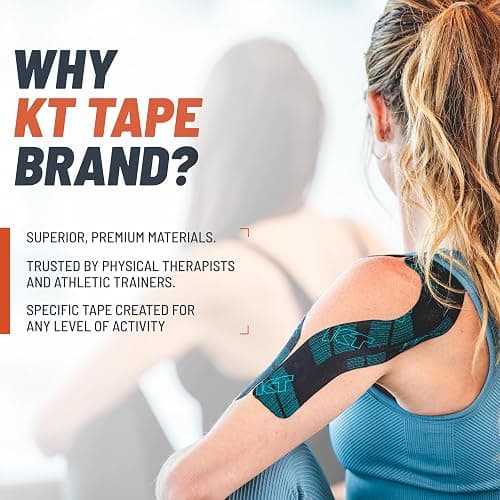 KT Tape, Pro Ice, Menthol Infused Kinesiology Tape, 20 Count, 10" Precut Strips, Black thumbnail 5