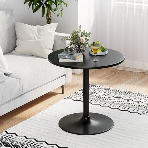 Giantex Two-in-one Bar Table with Detachable Pole, Metal Base, 24" Round Top, 40"/22" Two Convertible Height, Cocktail Table, Coffee Table, Pub Table for Dining Room, Restaurant, Kitchen (6, Black) - 6 - Black thumbnail 10