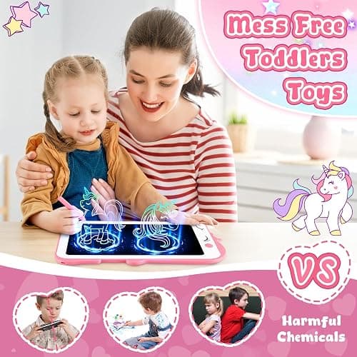 Teriph LCD Writing Tablet for Kids, Unicorn Girl Toys, Toddlers Toys Drawing Board, Educational Doodle Pad Kid Toys for 3 4 5 6 7 8 Year Old Girls Boys Easter Birthday Party Xmas Gift, 8.5inch thumbnail 5