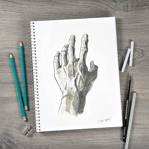 Bienfang Sketch Pad 8.5x11 Inch, (2-Pack) 100 Sheets of 60lb 90gsm Art Paper, Spiral Bound Sketch Book Drawing Notebook thumbnail 8