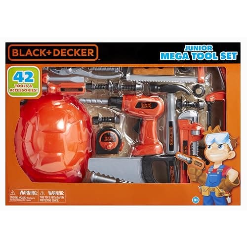 BLACK+DECKER Junior Kids Tool Set - Mega Tool Set with 42 Tools & Accessories! Role Play Tools for Toddlers Boys & Girls Ages 3 Years Old and Above, Includes Helmet! (58505) - Image 1