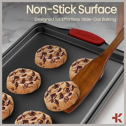BAKKENMaster 6-Piece Nonstick Gray Marble Coated Bakeware Set - Professional Quality Carbon Steel Pans with Silicone Handles - Ideal for Oven, Refrigerator, Freezer - Dishwasher Safe thumbnail 7