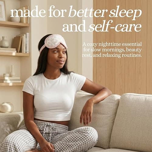 Satin Sleep Eye Mask - Floral Print - Pink | Soft satin sleep mask with adjustable strap for travel, naps, meditation, flights & restful sleep anywhere thumbnail 3