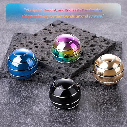 Fidget Spinner Desktop Toys - Kinetic Spinning Ball for Anxiety & ADHD Relief, Optical Illusion Fidget Toys for Adults, Kids, Parents & Friends, Ideal Gift Metal Fidgets for Office & Home thumbnail 9
