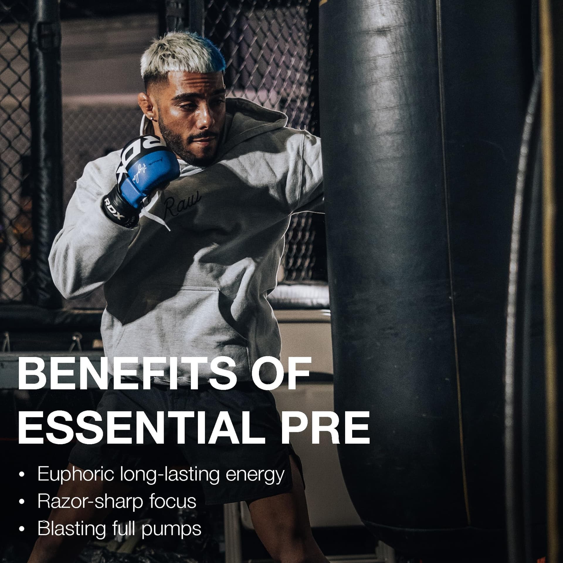 RAW Nutrición - Fórmula esencial para antes del entrenamiento de Chris Bumstead, polvos de nutrición deportiva para preentrenamiento | Bebida para hombres y mujeres, polvo energético para entrenar (Fruit Burst) thumbnail 6