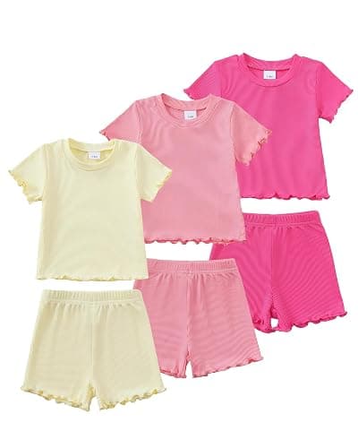 Aura Vane Toddler Baby Girl Boy Summer Clothes Outfits Casual Summer Short Sleeves Tops + Shorts Cute Outfits Set 3M-3T - Image 1