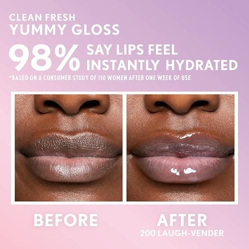 COVERGIRL Clean Fresh Yummy Lip Gloss, Sheer, Natural Scents, Vegan Formula - 200 Laugh-Vender, 0.33 fl oz thumbnail 5