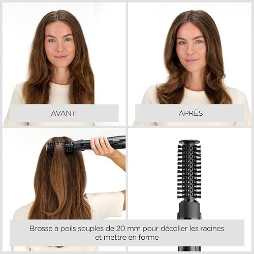 BaByliss Brosse soufflante Perfect Finish - 3 accessoires pour lisser, créer du volume et mettre en forme - 2 réglages de chaleur +Bouton Air Froid - Technologie ionique anti- frisottis - AS126E thumbnail 5