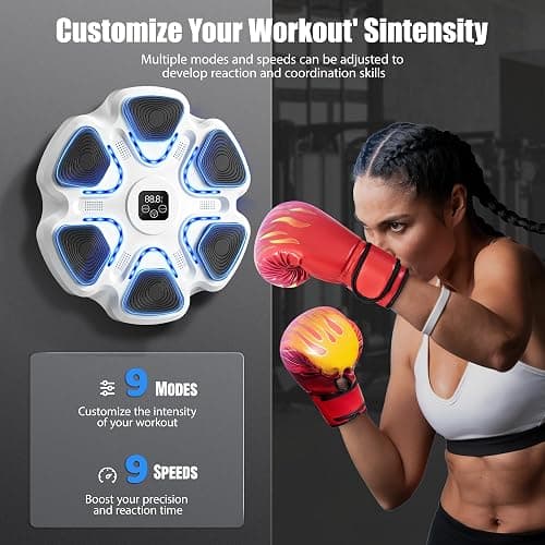 SPIEEK Music Boxing Machine, Boxing Machine Wall Mounted Music with Gloves, Electronic Boxing Target for Adults, Smart Boxing Training Equipment, Boxing Machine for Home and Gym thumbnail 4