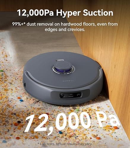 NARWAL Freo Z Ultra Robot Vacuum and Mop Combo, Dual RGB Cameras and Chips, AI Avoidance, 12000Pa Suction, Real-Time Decisions, Adaptive Hot-Water Self Wash & Self Emptying, Pet Hair, Quiet, Grey thumbnail 4