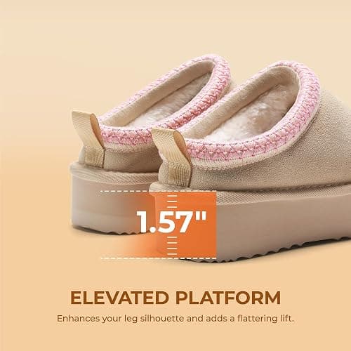 DREAM PAIRS Women's Platform Slippers Genuine Suede Slip-on Warm FuzzyEasy Autumn Winter Fluffy Comfy Furry Shoes for Outdoor Indoor thumbnail 8