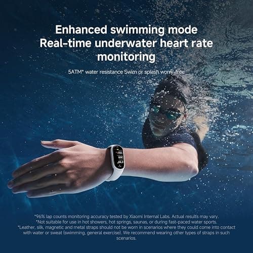 Xiaomi Smart Band 10, Montre Connectée, Boîtier alu, Suivi d'Activité, Écran AMOLED 1.72'', Autonomie 21 Jours, Charge Rapide, Suivi santé & Sommeil,150+ Sports, iOS & Android, 5 ATM, Boussole thumbnail 11