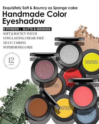 HOOMUSS Dark Blue Eyeshadow Matte Handmade Pressed Eyeshadow Palette With No Creasing High Pigmented Long Lasting Blue Eye Shadow (DarkBlue) thumbnail 5
