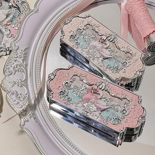 Flower Knows Swan Ballet Six-Color Makeup Palette,Neutral Pink Eyeshadow with 4 Matte + 2 Shimmer Shades,Blendable Smooth Cute Eye Makeup,0.23 Oz(01 White Swan) thumbnail 8