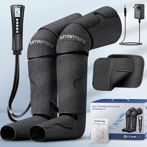 Gifts for Men, Women, Dad, Mom, Mothers Day, Fathers Day, Christmas, Birthday, Air Compression Massager with Heat for Foot, Leg, Knee, Works for Vericose Veins, Muscle Fatigue, Cramps, Swelling, Edema thumbnail 8
