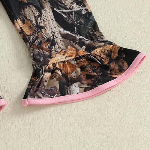 DSOKUHIB Newborn Baby Girl Hunting Clothes Deer Long Sleeve Romper Jungle Camo Flare Pants Set 3 Piece Fall Winter Outfit thumbnail 7
