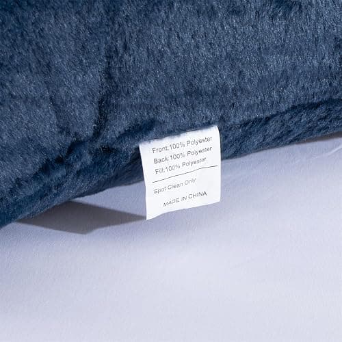 A Nice Night Faux Fur Reading Pillow Bed Wedge Large Adult Children Backrest with Arms Back Support for Sitting Up in Bed/Couch for Bedrest,Navy thumbnail 8
