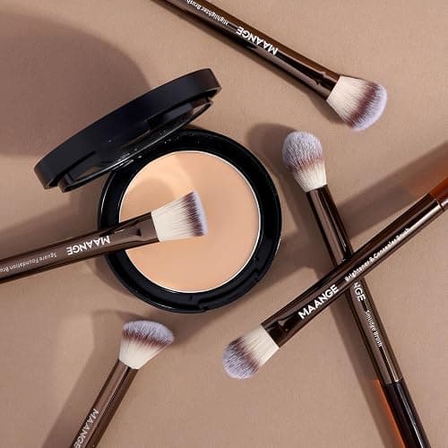 MAANGE 18 Pcs Makeup Brushes with Laser Bag, Premium Synthetic Makeup Brush Set Professional Makeup Tools Eyeshadow Foundation Powder Blending Brushes Kit (Coffee Brown) thumbnail 8