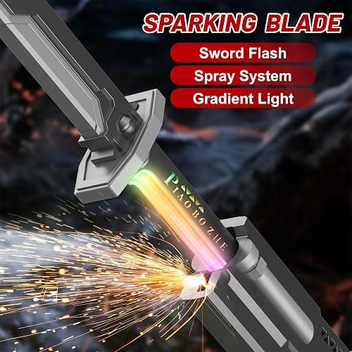 LED Light Up Sword, 31.5" Spark Sword with Mist/Fog, Motion-Activated Sound & Color Changing, USB-C Rechargeable Cosplay Sword Prop for Rave, Halloween & Parties, Adults & Kids thumbnail 4