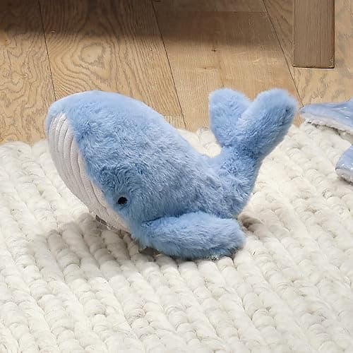 Lambs & Ivy Bubbles & Squirt Soft Plush Blue Whale Stuffed Animal Toy | 10 Inch, Ultra-Soft Plushie with Textured Ribbed Velour Underbelly, All Ages, Machine Washable thumbnail 2