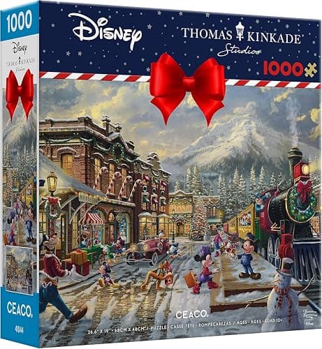 Ceaco - Thomas Kinkade - Disney - Holiday - Candy Cane Express - 1000 Piece Jigsaw Puzzle - Image 1