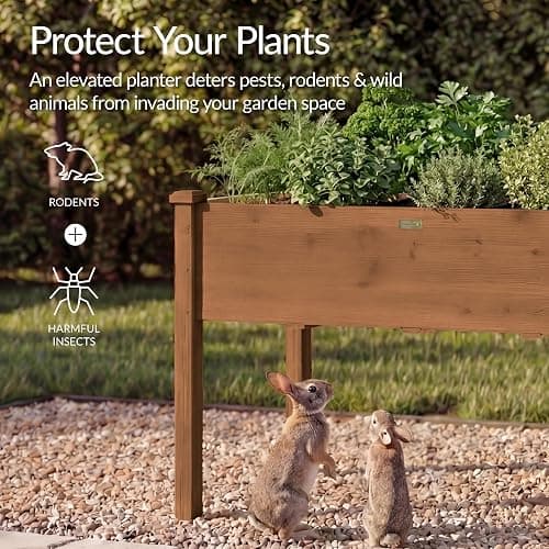 Best Choice Products Raised Herb Garden Bed Planter Box - Elevated Wooden Planter with 10 Grid Growing Compartments, Drainage Holes, Vegetable Flower Garden Box for Patio Balcony Backyard - Acorn thumbnail 8