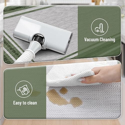 KIMODE Kitchen Mats Cushioned Anti Fatigue, Farmhouse Christmas Kitchen Rugs Sets of 2, Non Slip Kitchen Mats for Floor, Comfort Kitchen Floor Mats for Sink Laundry Desk 17"x47"+17"x29" Green thumbnail 5