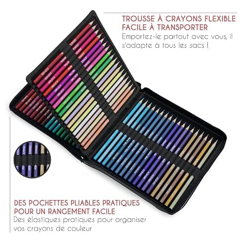 Zenacolor - 72 Crayon de Couleurs Professionnel, avec Trousse de Transport - Set de 72 Couleurs Uniques - Dessin, Esquisse, Coloration - Crayons de Couleur pour Adultes et Enfants thumbnail 6