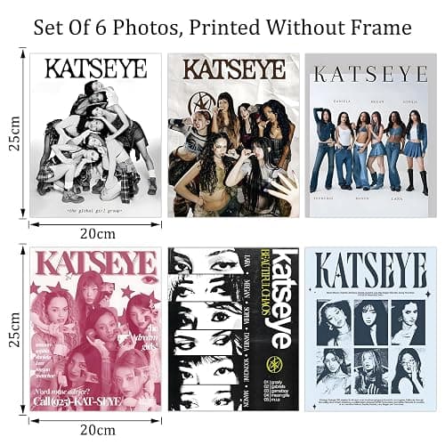 DAVBNM A Set Of 6 Katseye Poster Music Girl Group Poster Aesthetic Print Decor Wall Art Canvas Wall Art Decor for Bedroom 20 x 25 cm thumbnail 2
