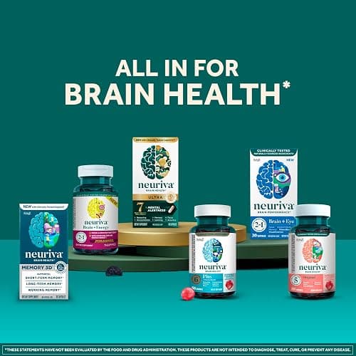 NEURIVA Plus Brain Supplements for Memory and Focus, Clinically Tested Nootropics Neurofactor and Phosphatidylserine, with Vitamin B12, Vitamin B6 and Folic Acid, 30 Count Capsules | Brian Supplements for Memory and Focus, Phosphatidylserine, Vitamin B12, Vitamin B6, Neurofactor, Decaffeinated Nootropic thumbnail 10