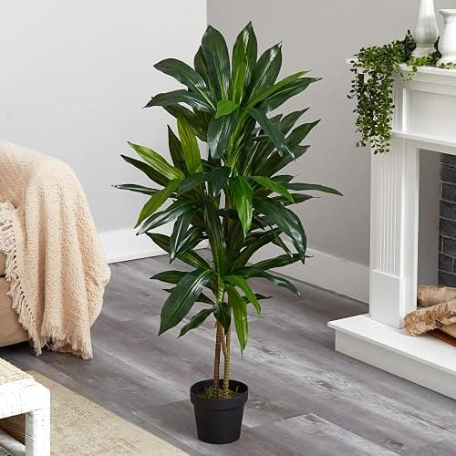 Nearly Natural 48in Dracaena Silk Plant (Real Touch) Green thumbnail 2