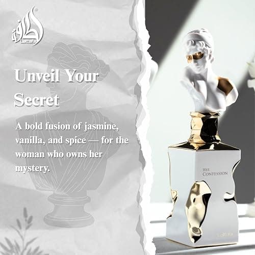 Lattafa Her Confession - Vanilla, Floral, Amber, Musk - Eau de Parfum Long-Lasting Fragrance for Women, 3.40 Ounce / 100 ml thumbnail 2