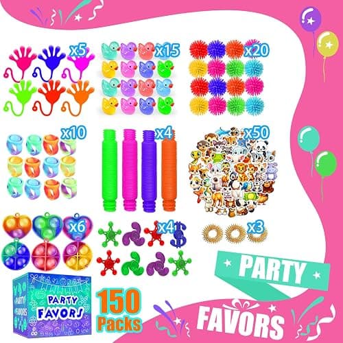 Party Favors for Kids 8-12 4-8, 150-Pack Fidget Toys Bulk, Treasure Box Toys for Classroom, Stocking Stuffers Goodie Bags, Classroom Prizes, Birthday Holiday for Boys Girls thumbnail 3