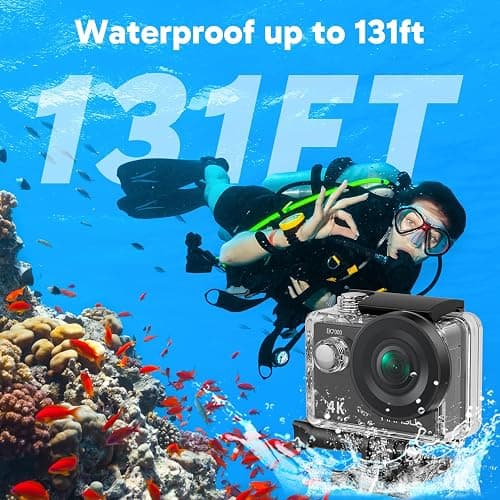 AKASO EK7000 4K30FPS 20MP WiFi Action Camera with EIS Ultra HD 131FT Waterproof Underwater Camera Remote Control 4X Zoom Support External Microphone Black thumbnail 5