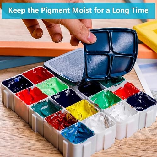 30 Compartments Plastic Paint Palette with Lid, Airtight Leakproof Watercolor Palette for Gouache, Acrylic and Oil thumbnail 7