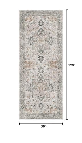 GENIMO Runner Rug 3x10, Non Slip Vintage Hallway Runner Rugs, Low Pile Lightweight Machine Washable Mat for Hallway, Entryway, Bedroom, Kitchen and Corridor, Light Taupe Brown thumbnail 2