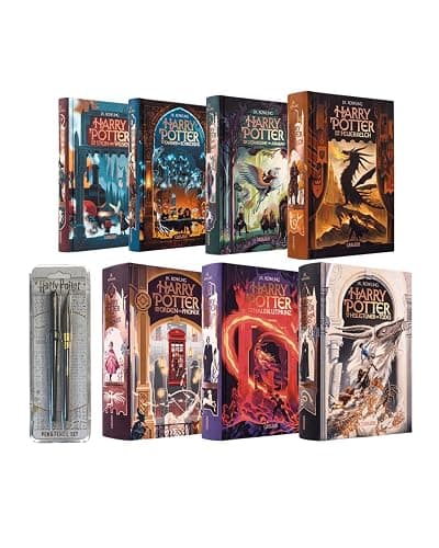 Harry Potter – Die komplette Saga (Bände 1–7) in der Neuauflage + Quidditch Stift- & Bleistift-Set - Image 1