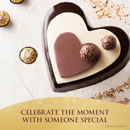 Ferrero Rocher Gourmet Hazelnut Milk Chocolate Valentine's Day Gift Box, 24 Individually Wrapped Chocolates for Gifting, 10.6 oz thumbnail 5