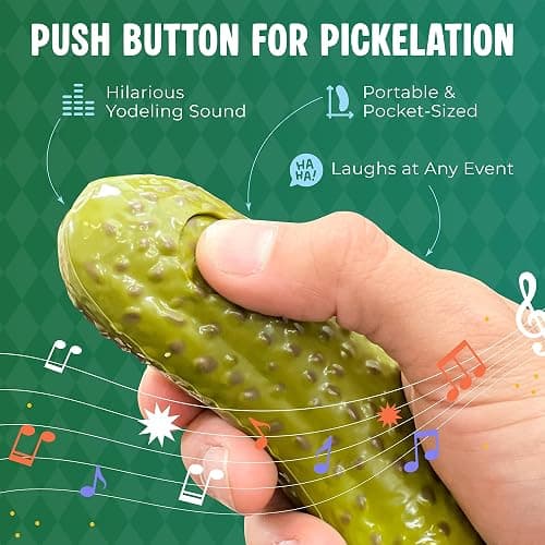 DR DINGUS Yodeling Pickle (1 Pickle - 5 Inch) Sings Dill-lightful Musical Yodel Song - Hilarious Laughs - Singing Novelty Gag Gift for Friends Family Coworkers Office Students Classroom thumbnail 4