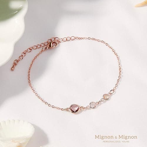 MignonandMignon Family Birthstone Bracelet for Women Custom Gift for Mom from Daughter Handmade Jewelry Birthday Gift for her – BSBR-MC thumbnail 4