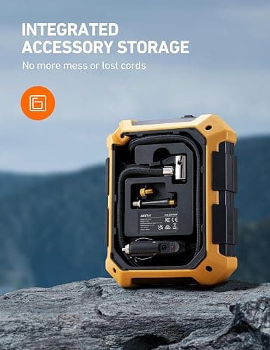 AstroAI Tire Inflator Air Compressor 12V DC Portable Air Compressor Car Accessories Auto Tire Pump 100PSI with LED Light Digital Air Pump for Car Tires Bicycles Other Inflatables thumbnail 3
